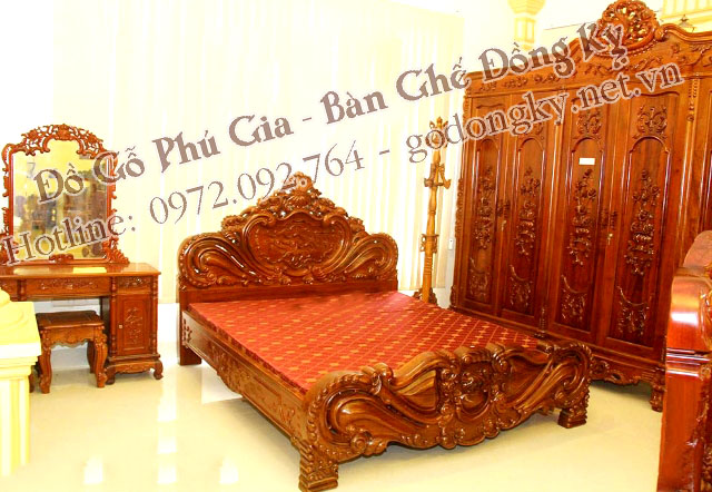 bộ giường ngủ tủ quần áo bàn phấn dành cho người chuẩn bị cưới